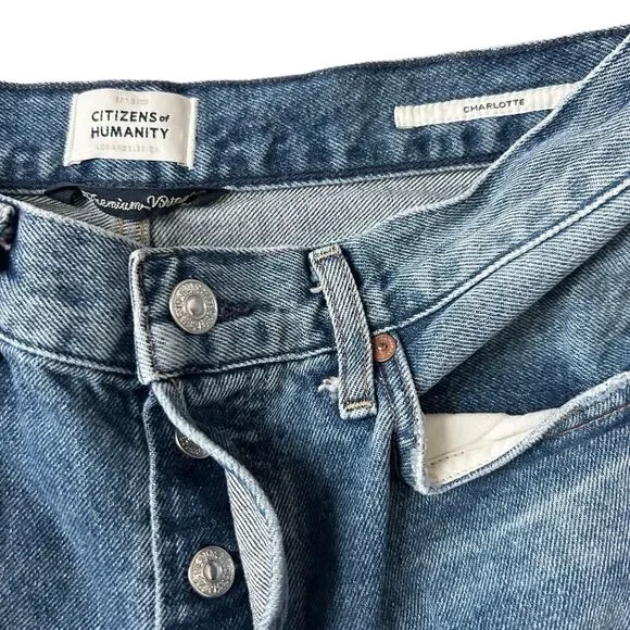 Citizens of Humanity Charlotte Straight Leg Distressed Jean Cropped Size 26 - Picture 5 of 9